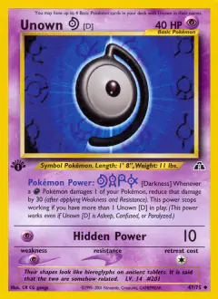Unown [D] Uncommon card from Neo Discovery