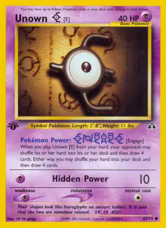 Unown [E] Common card from Neo Discovery