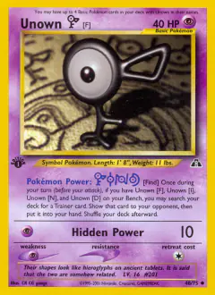 Unown [F] Uncommon card from Neo Discovery