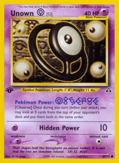 Unown [O] Common card from Neo Discovery