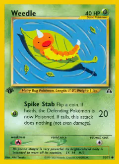 Weedle Common card from Neo Discovery