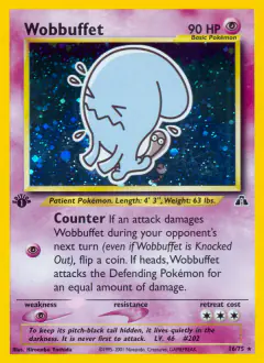 Wobbuffet Rare Holo card from Neo Discovery