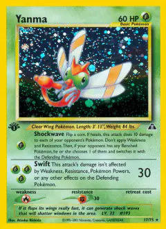 Yanma Rare Holo card from Neo Discovery