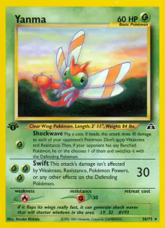 Yanma Rare card from Neo Discovery