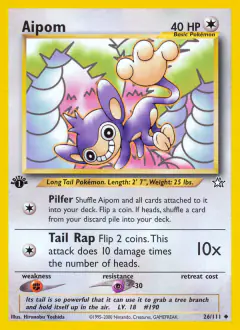 Aipom Uncommon card from Neo Genesis