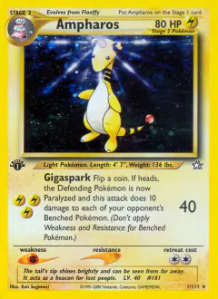 Ampharos Rare Holo card from Neo Genesis