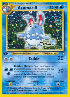 Azumarill Rare Holo card from Neo Genesis