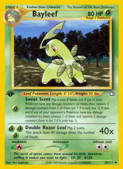 Bayleef Uncommon card from Neo Genesis