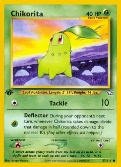 Chikorita Common card from Neo Genesis