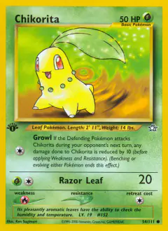 Chikorita Common card from Neo Genesis
