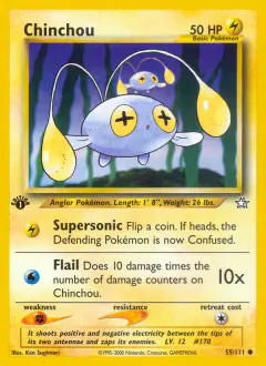 Chinchou Common card from Neo Genesis