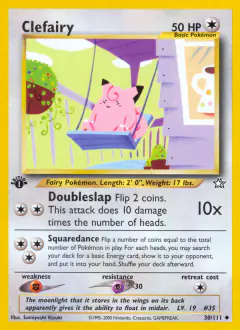 Clefairy Uncommon card from Neo Genesis