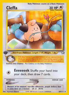 Cleffa Rare card from Neo Genesis