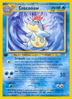 Croconaw Uncommon card from Neo Genesis