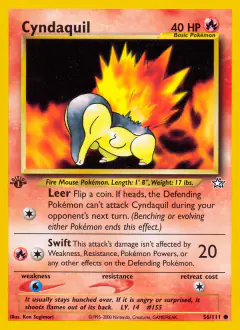 Cyndaquil Common card from Neo Genesis
