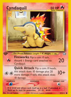 Cyndaquil Common card from Neo Genesis