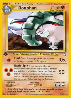 Donphan Rare card from Neo Genesis