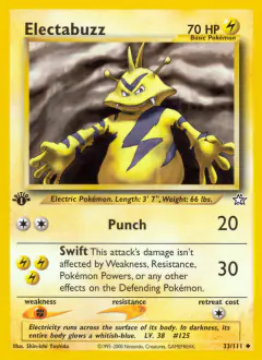 Electabuzz Uncommon card from Neo Genesis