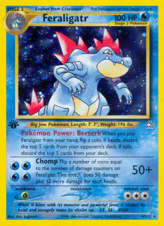 Feraligatr Rare Holo card from Neo Genesis