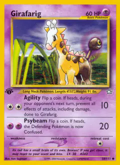 Girafarig Common card from Neo Genesis