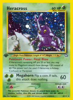 Heracross Rare Holo card from Neo Genesis
