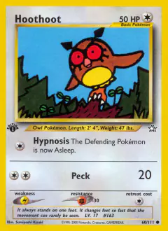 Hoothoot Common card from Neo Genesis