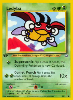 Ledyba Common card from Neo Genesis