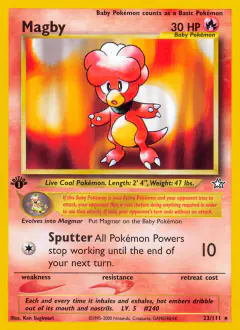 Magby Rare card from Neo Genesis