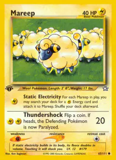 Mareep Common card from Neo Genesis