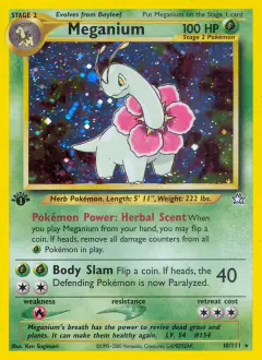 Meganium Rare Holo card from Neo Genesis
