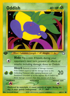 Oddish Common card from Neo Genesis
