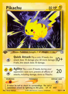 Pikachu Common card from Neo Genesis