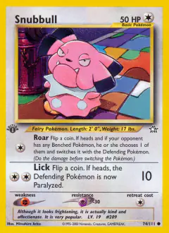 Snubbull Common card from Neo Genesis