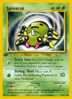 Spinarak Common card from Neo Genesis