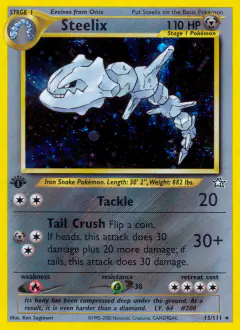 Steelix Rare Holo card from Neo Genesis