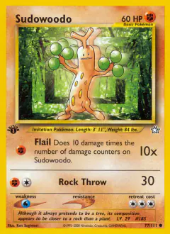 Sudowoodo Common card from Neo Genesis