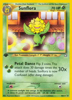 Sunflora Uncommon card from Neo Genesis