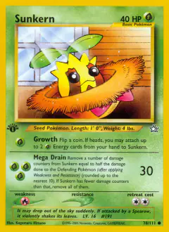 Sunkern Common card from Neo Genesis