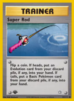 Super Rod Common card from Neo Genesis