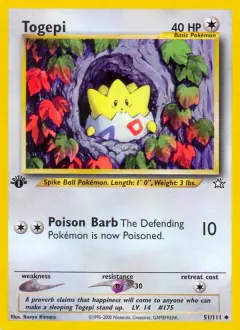 Togepi Uncommon card from Neo Genesis