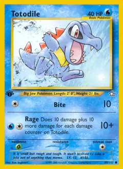 Totodile Common card from Neo Genesis
