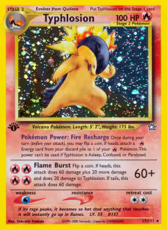 Typhlosion Rare Holo card from Neo Genesis