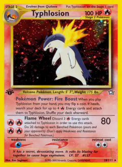 Typhlosion Rare Holo card from Neo Genesis