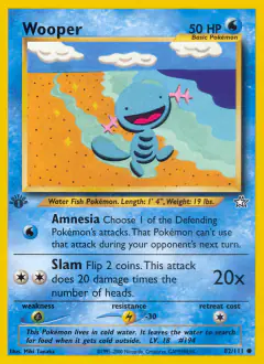 Wooper Common card from Neo Genesis