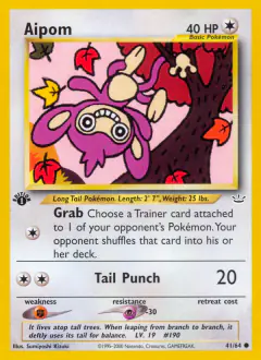Aipom Common card from Neo Revelation