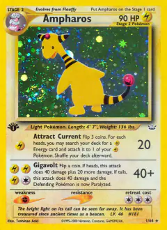 Ampharos Rare Holo card from Neo Revelation