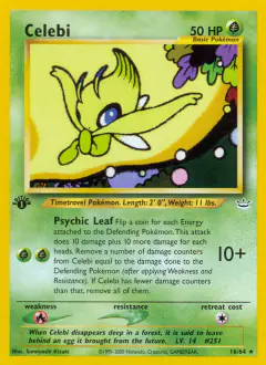 Celebi Rare card from Neo Revelation