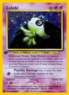 Celebi Rare Holo card from Neo Revelation