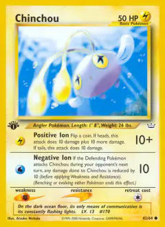 Chinchou Common card from Neo Revelation