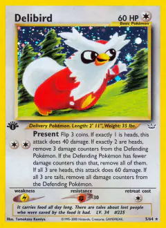 Delibird Rare Holo card from Neo Revelation